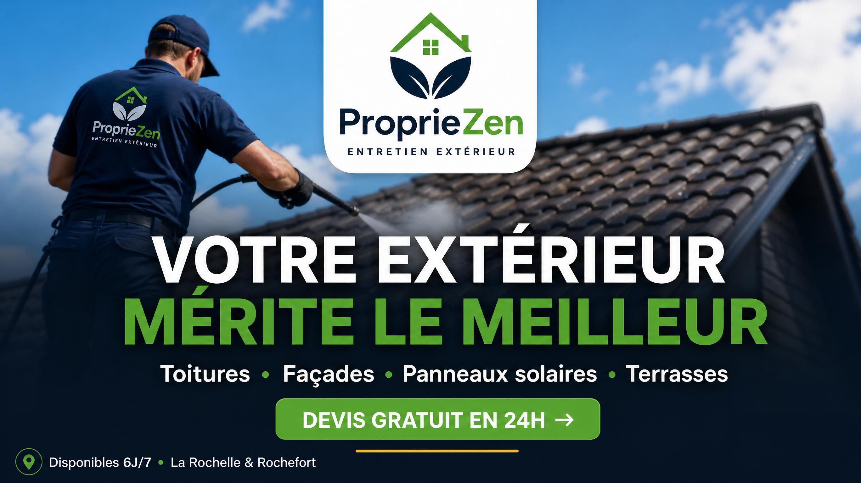 NETTOYAGE DE TOITURES EN CHARENTE MARITIME 1 Entretien extérieur, toitures et terrasses.