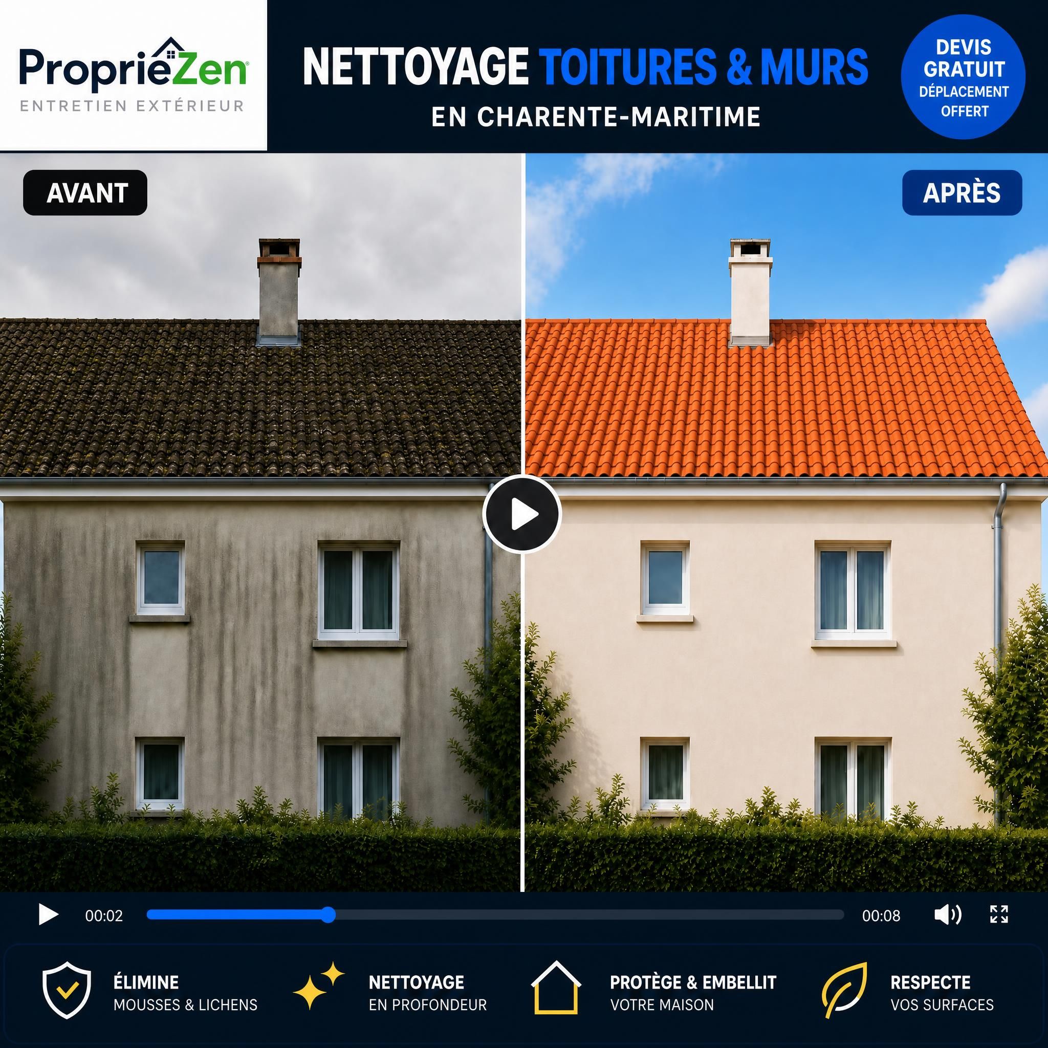 Pourquoi le Démoussage est Essentiel pour Votre Toiture 1 nettoyage de toiture, vapeur, drone, hydrofuge